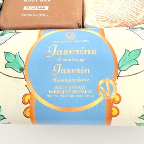 Luxury Soap Collection Shea Butter Eucalyptus Snow Patchouli Jasmine 7 Bars New - Picture 6 of 6